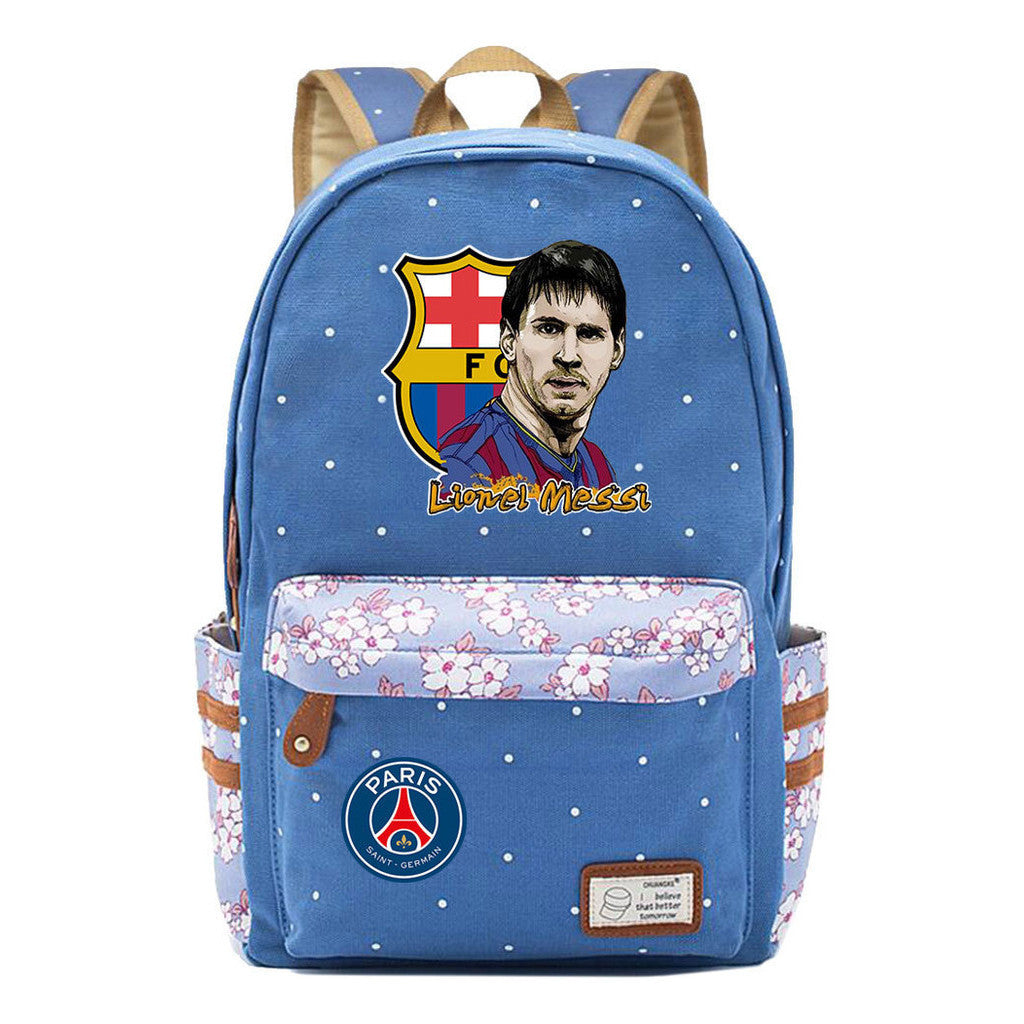 Sports Football Star Printed Youth Student Backpack For Men And Women's Leisure Backpack