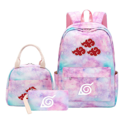 Naruto Student Girl Backpack Lunch Bag Three Piece Set Backpack Set