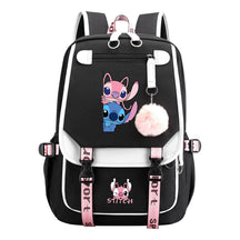 Interstellar Baby Stitch Usb Backpack For Boys And Girls Casual Woven Strap Flip Backpack