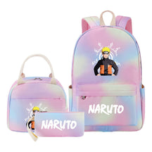 Naruto Student Girl Backpack Lunch Bag Three Piece Set Backpack Set