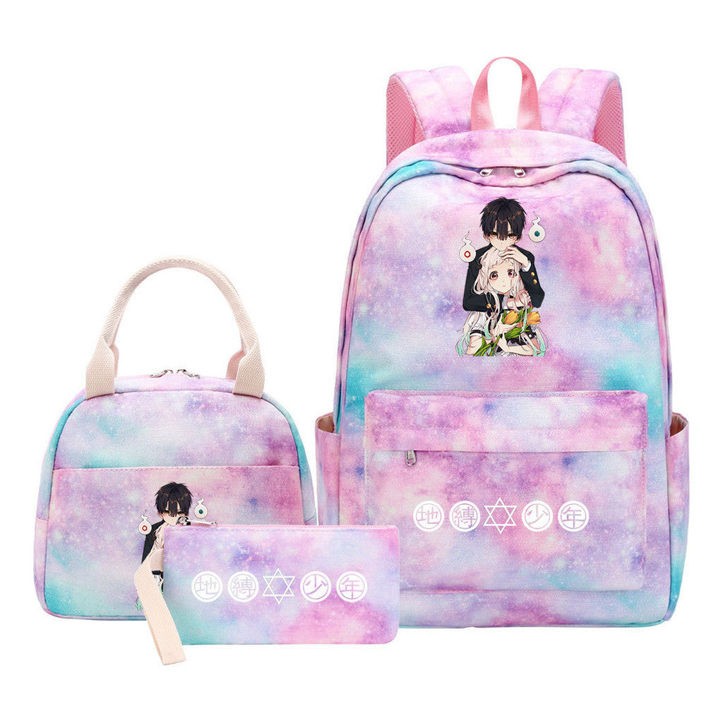 Teenage Student Girl Backpack Lunch Bag Three Piece Set Backpack
