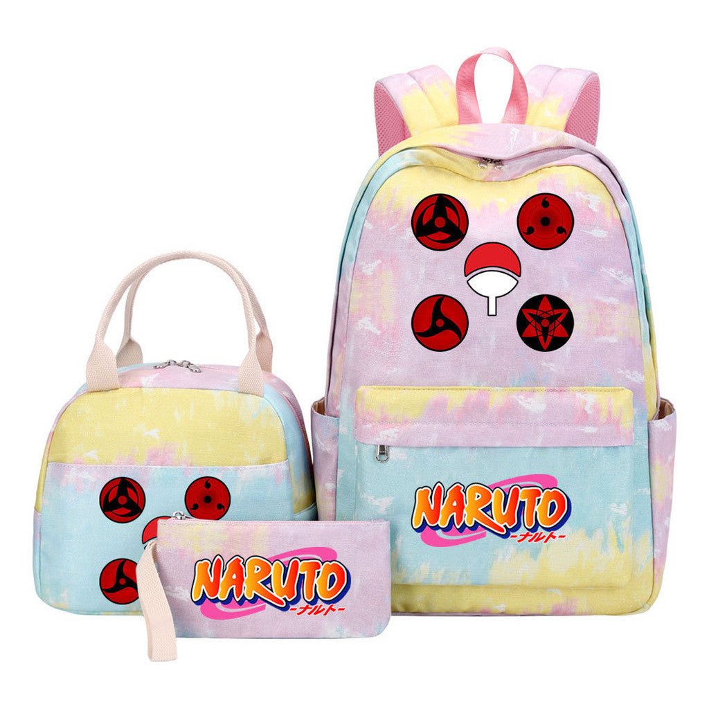 Naruto Student Girl Backpack Lunch Bag Three Piece Set Backpack Set