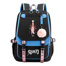 Cartoon Fashion Usb Youth School Bag For Boys And Girls Casual Ribbon Flip Backpack