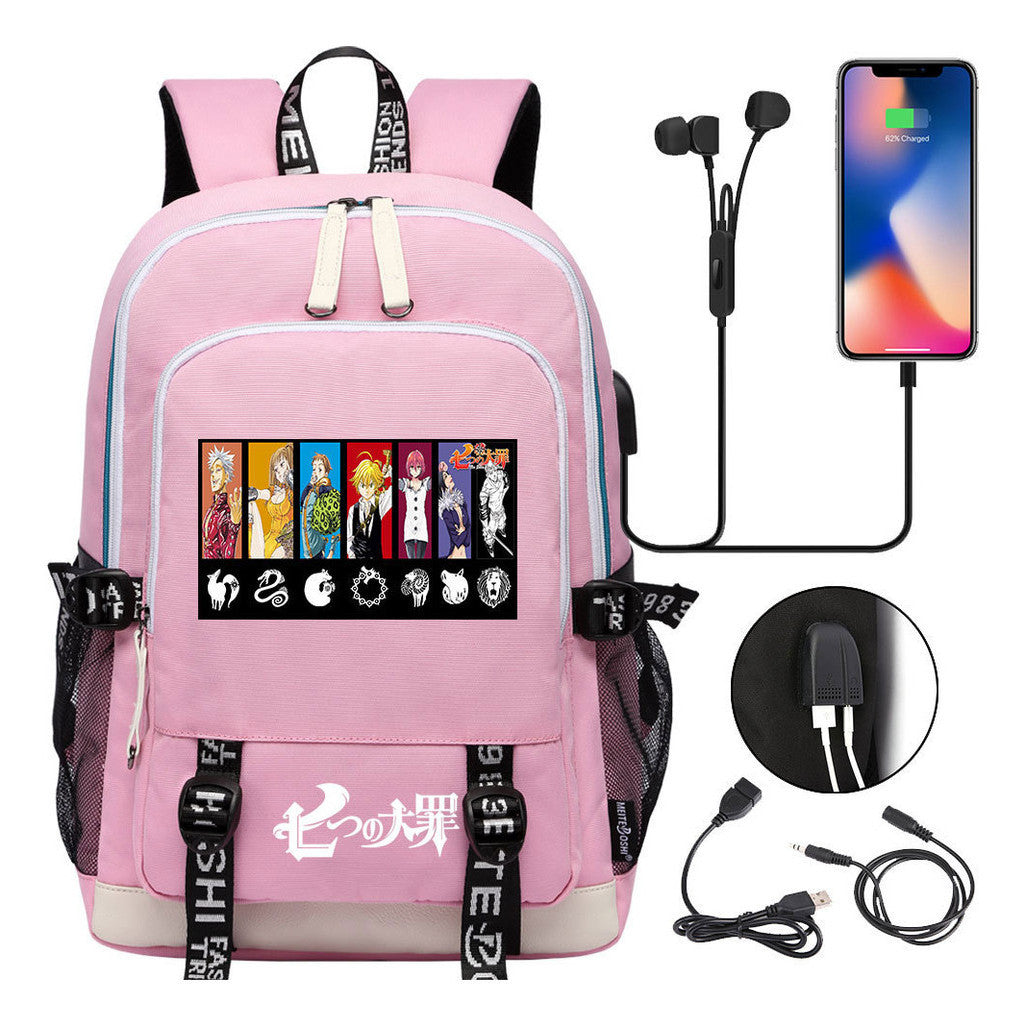 Junior Student Backpack Usb Leisure Backpack For Boys And Girls