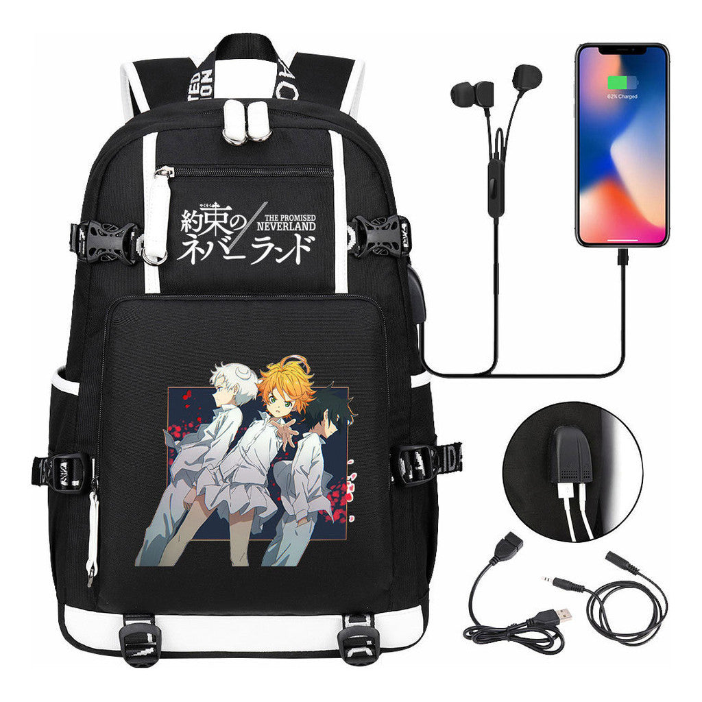 Promised Dream Island Usb Large Capacity Youth Student Backpack For Boys And Girls Leisure Travel Backpack