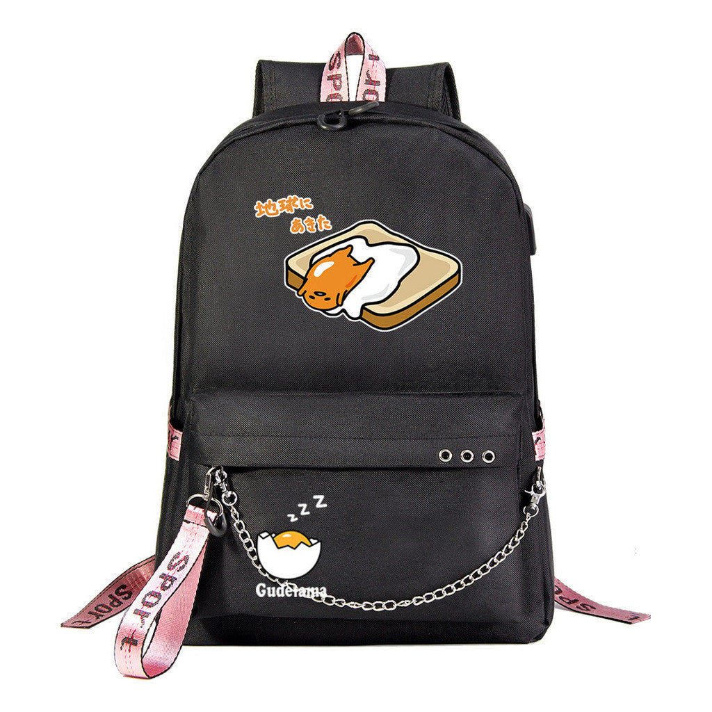 Lazy Egg Usb Youth Student Backpack For Boys And Girls Leisure Travel Backpack