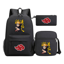 Anime Naruto Starry Sky Youth School Bag Three Piece Set For Boys And Girls Backpack Set