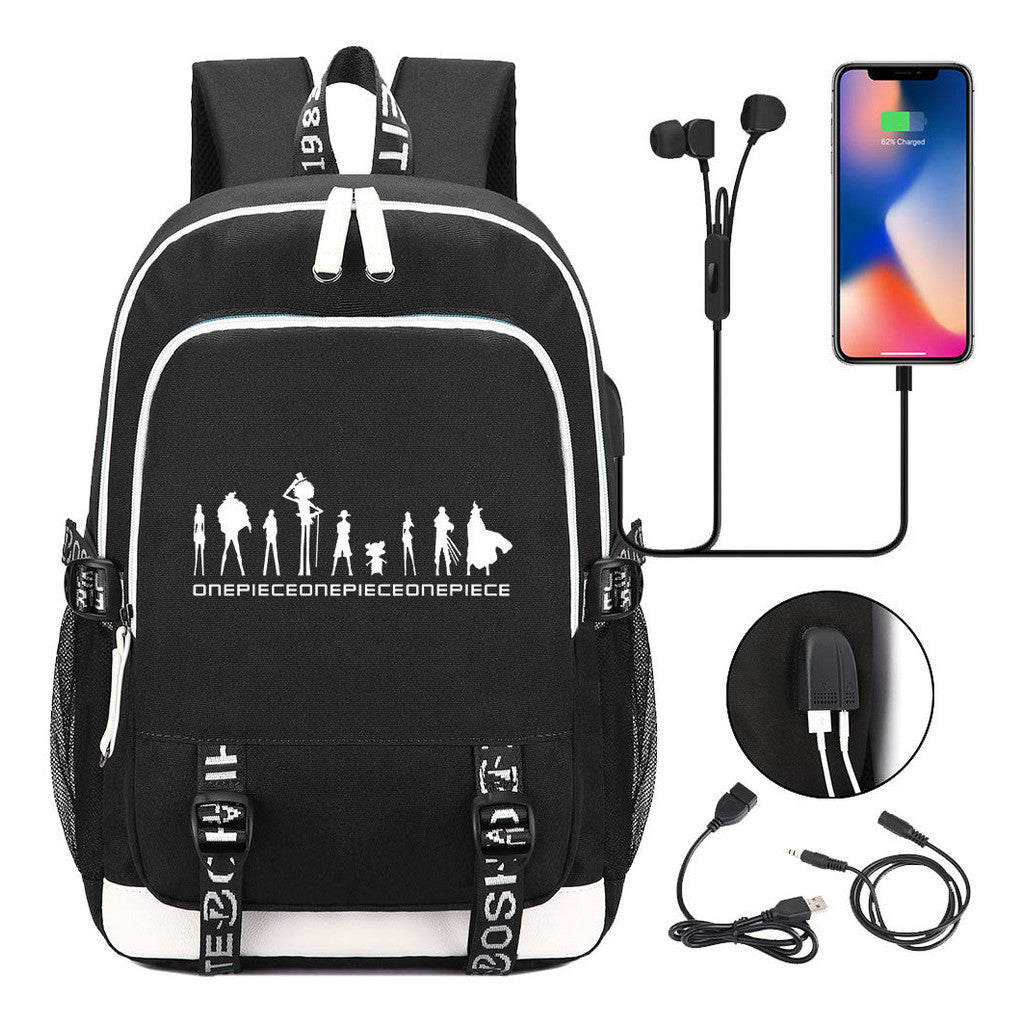 Pirate King Youth School Bag Usb Men's And Women's Leisure Backpack
