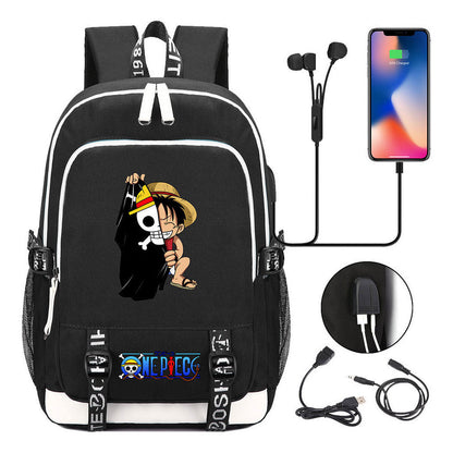 Pirate King Lufei Youth Student School Bag Usb Men's And Women's Leisure Backpack