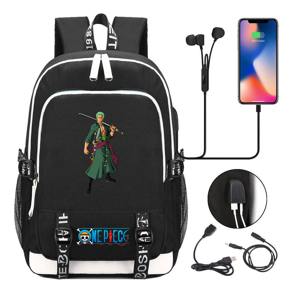 Anime Pirate Wang Lufei Youth Student School Bag Usb Men's And Women's Leisure Backpack