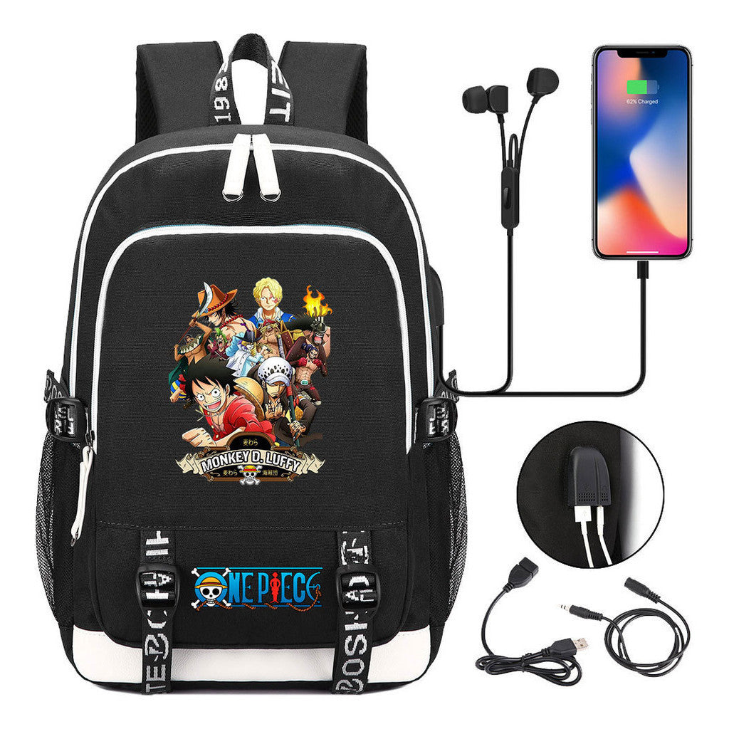 Anime Pirate Wang Lufei Youth Student School Bag Usb Men's And Women's Leisure Backpack