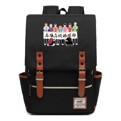 Volleyball Youth Printed Youth Student School Bag Men's And Women's Leisure Belt Buckle Classic Backpack
