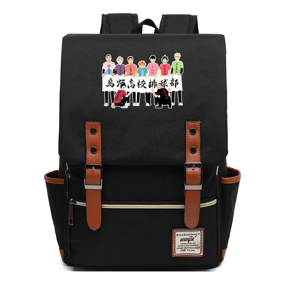 Volleyball Youth Printed Youth Student School Bag Men's And Women's Leisure Belt Buckle Classic Backpack