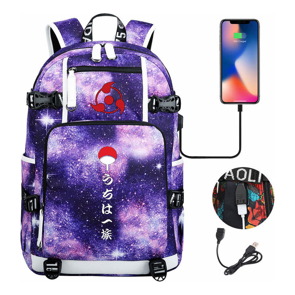 Naruto Usb Youth Student Backpack For Men And Women Leisure Travel Backpack