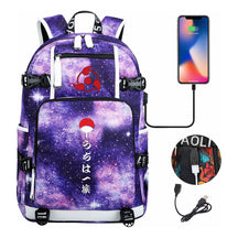 Naruto Usb Youth Student Backpack For Men And Women Leisure Travel Backpack