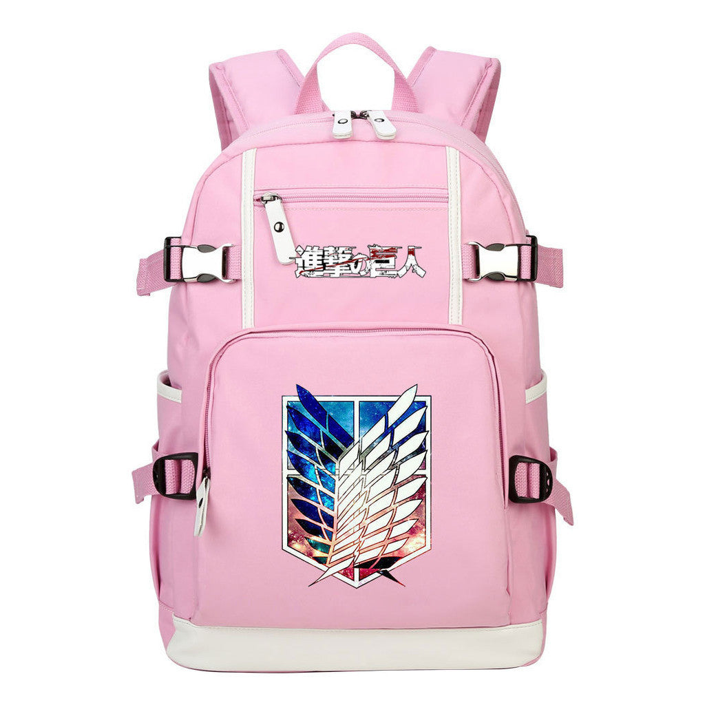 Giant Wings Of Cartoon And Anime Attack Student Backpacks, Men's And Women's Backpacks, Leisure Travel Backpacks