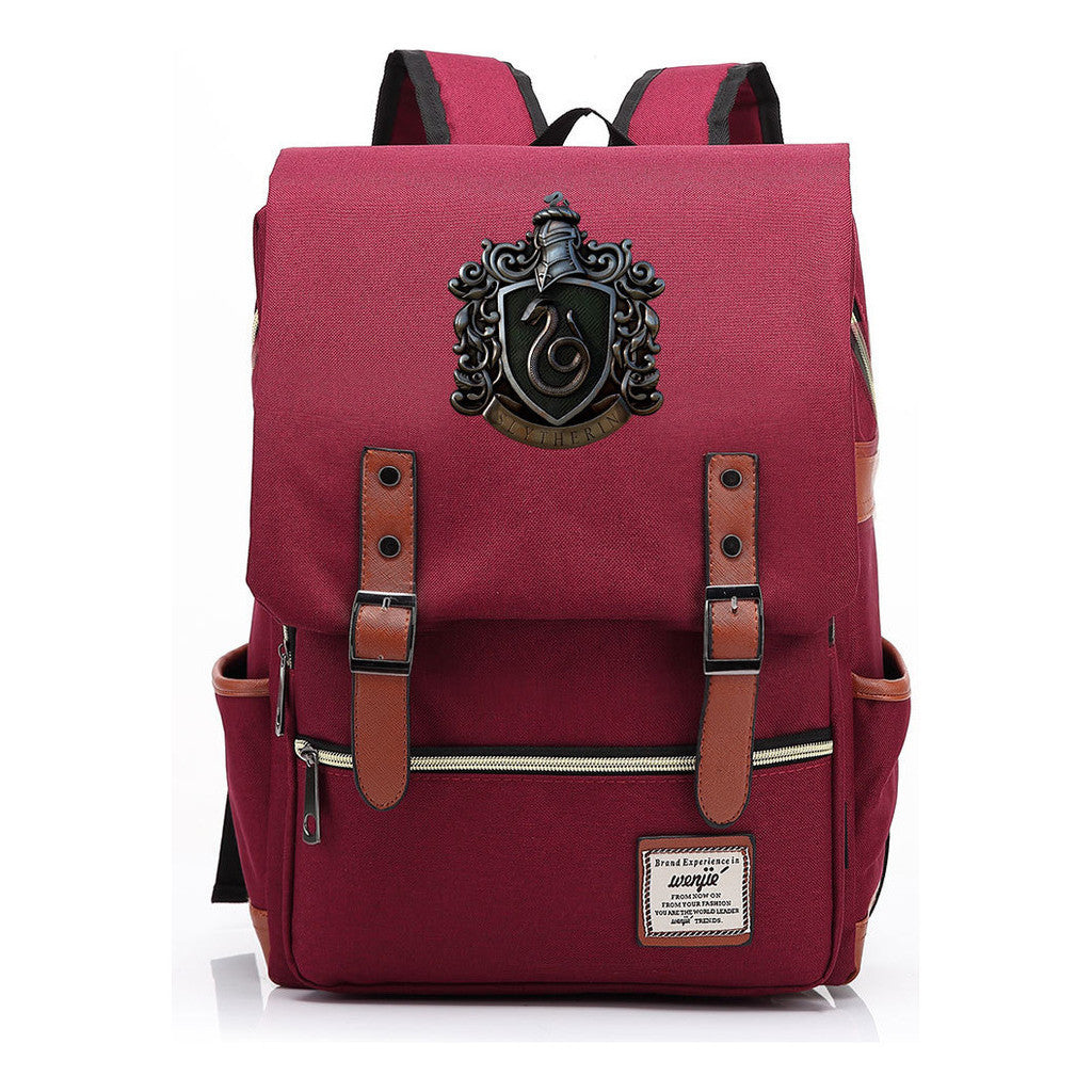 School Of Witchcraft And Wizardry Printed Youth Backpack Men And Women, Casual Belt Buckle, Classic Backpack