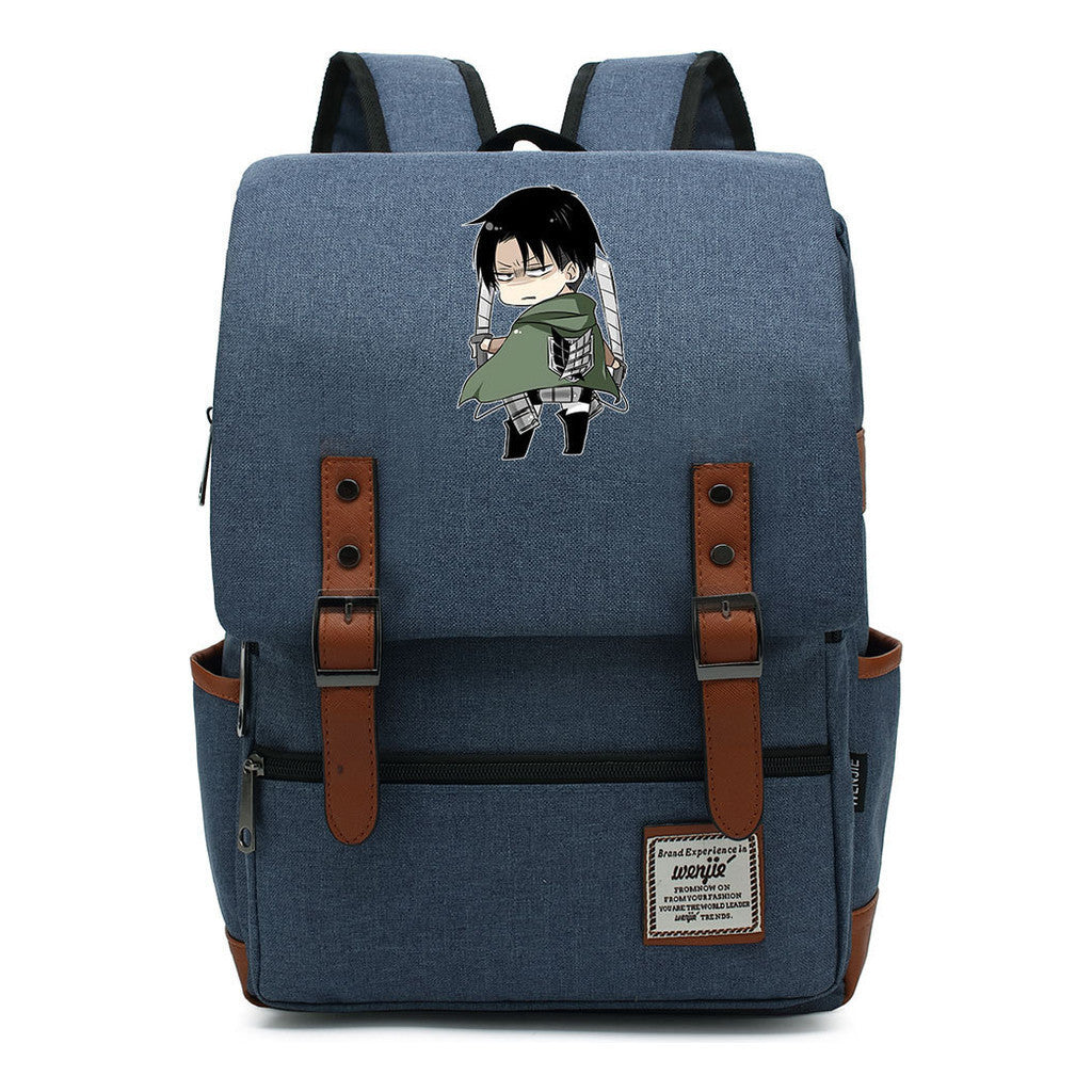 The Giant Of Manga Attack Printed Teenage Student Backpack For Men And Women With Casual Belt Buckle Classic Backpack 43*29*13.5cm