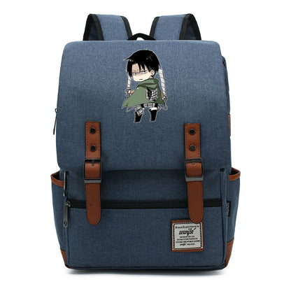 The Giant Of Manga Attack Printed Teenage Student Backpack For Men And Women With Casual Belt Buckle Classic Backpack 43*29*13.5cm