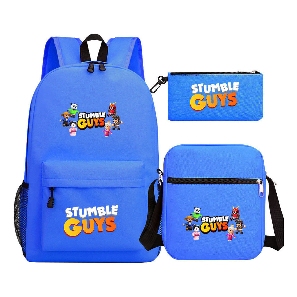 Three piece printed student backpack set for boys and girls, backpack set