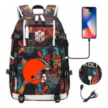 Rugby Team Printed Usb Youth Student Backpack, Leisure Travel Backpack
