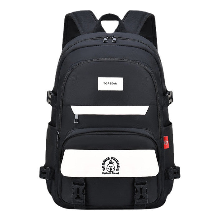 Student Backpack, Artistic Backpack, Color Blocking Double-layer Backpack, Large Capacity