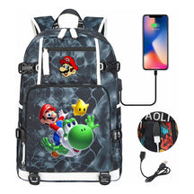 Super Mario Printed Teenage Student Backpack With Large Capacity Leisure Travel Backpack