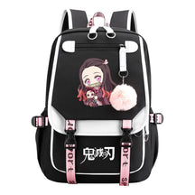 Cartoon Fashion Usb Youth Student Backpack Boy's And Girl's Leisure Ribbon Flip Backpack