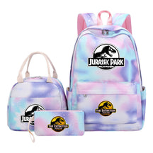 Jurassic Park Dinosaur Youth School Bag Lunch Bag Three Piece Set Backpack Set