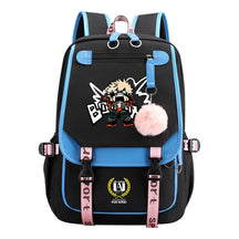 My Heroes Academy Usb Student Backpack, Casual Woven Strap Flip Back Backpack