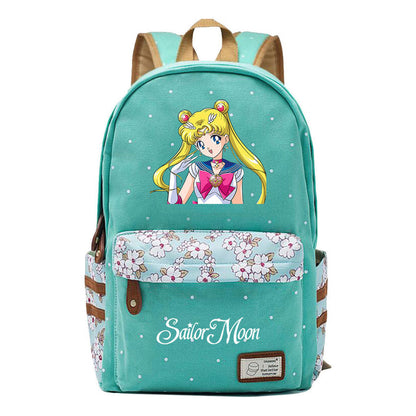 Anime Surrounding Beauty Girl Warrior Youth Student School Bag Fragmented Flower Boy's And Girl's Leisure Backpack