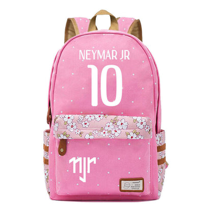 Football Star Neymar Printed Youth School Backpack For Primary And Secondary School Students, Fashionable And Casual Backpack