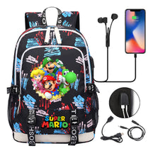 Super Mario Usb Youth School Bag Men's And Women's Leisure Sports Backpack