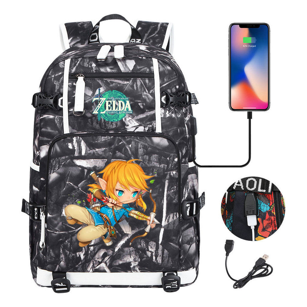 Printed Teenage Student Backpack For Men And Women With Backpacks