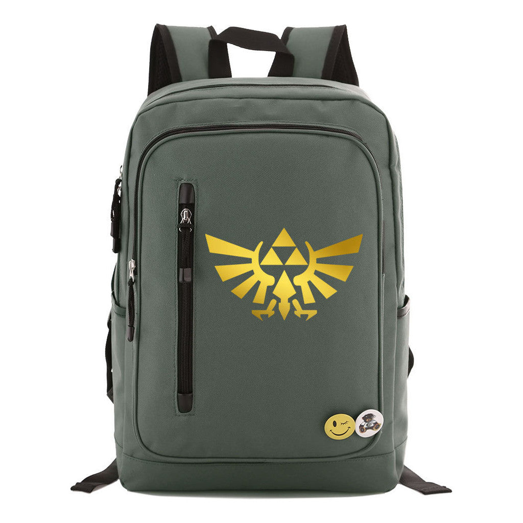 Golden Printed Youth Student Backpack For Men And Women's Leisure Travel Backpack