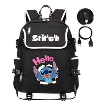 Anime Star Baby Stitch Printed Usb Youth Student Backpack For Men And Women's Leisure Travel Backpack