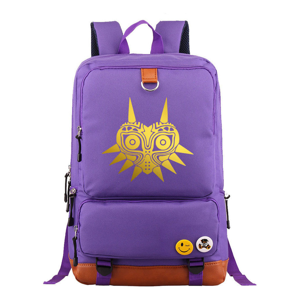 Golden Printed Youth Student Backpack, Travel Bag, Men's And Women's Backpack