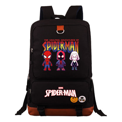 Superhero Printed Student Backpack, Travel Bag, Men's And Women's Backpack