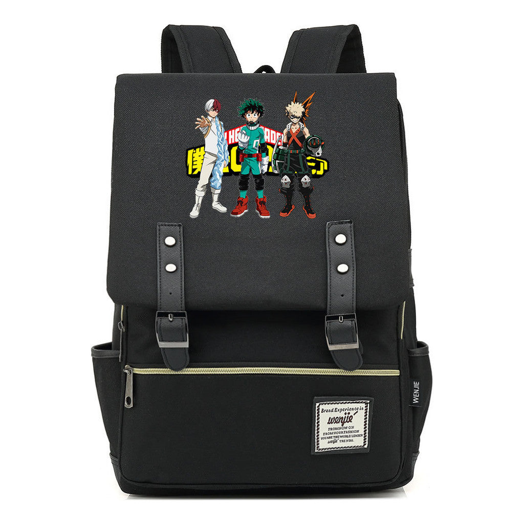 Animation My Hero College Prints Schoolbags For Young Students And Classic Backpacks With Belt Buckles For Men And Women.