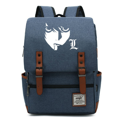 Manga Death Note Youth Student School Bag Men's And Women's Leisure Belt Buckle Backpack