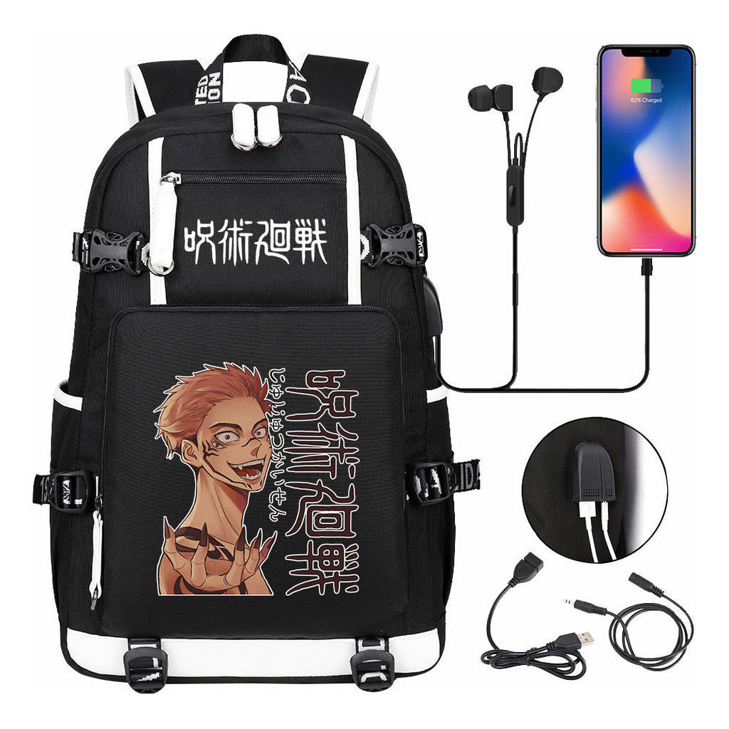 Printed Usb Youth Student Backpack For Men And Women's Leisure Large Capacity Travel Backpack