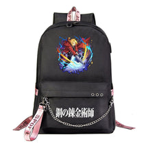 Steel Alchemist Printed Usb Youth Student Backpack For Men And Women's Leisure Travel Backpack