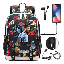 Sports Football Star Usb Youth Student Backpack For Men And Women's Leisure Sports Backpack