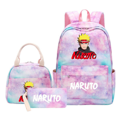 Naruto Teenage Girls School Bag Lunch Bag Three Piece Backpack Set