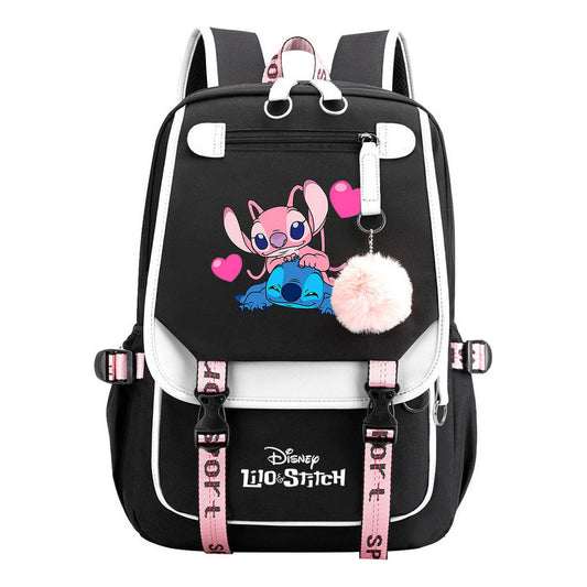 Interstellar Baby Stitch Usb Backpack With Casual Woven Strap Flip Back Backpack