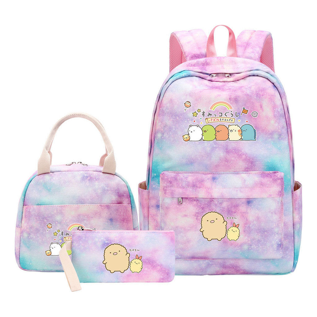 Game Corner Biology Youth Student Girls School Bag Lunch Bag Three Piece Set Backpack Set