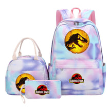 Jurassic Park Dinosaur Youth Student Girls School Bag Lunch Bag Three Piece Set Backpack Set
