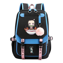 Cartoon Fashion Usb Youth Student School Bag Casual Ribbon Flip Backpack