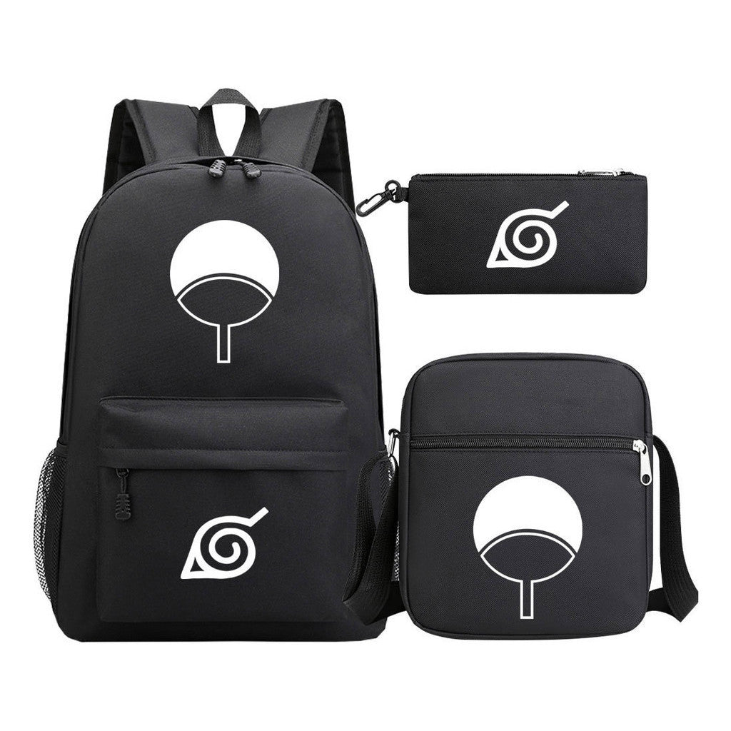 Anime Naruto Starry Sky Youth School Bag Three Piece Set For Men And Women Backpack Set
