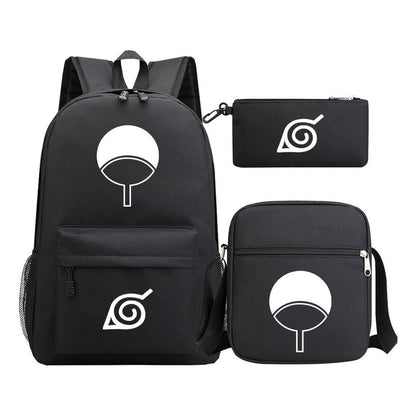 Anime Naruto Starry Sky Youth School Bag Three Piece Set For Men And Women Backpack Set